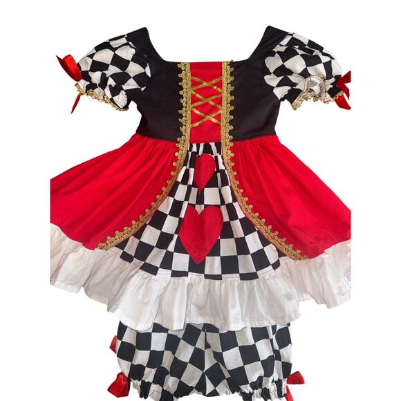 BBOJ Queen of Hearts Dress 2T Disney Alice in Wonderland Boutique Costume - Picture 2 of 14